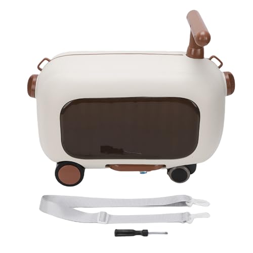 Gucagle Equipaje para niños con Pedal Plegable de 90 Grados, Gran Capacidad, Multifuncional, Maleta para niños pequeños para Viajes, Ligero, portátil, Resistente, Material PP ABS (Marrón)