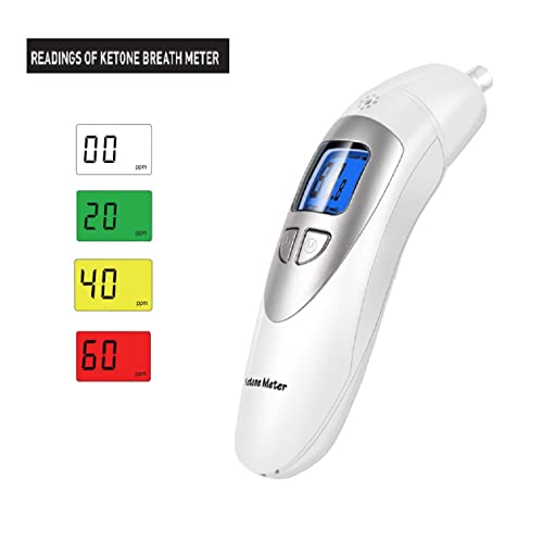 Ketone Breathalyzer, Ketogenic Breath Ketosis Breath Ketone Analyzer With 10 Mouthpiece(White) #TOP1
