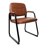 CLATINA Office Reception Guest Chair with Bonded Leather Padded Arm Rest Ergonomic Guest Chair with