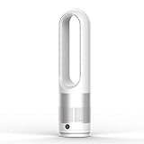 MiXXAR Ventilador Sin Aspas Silencioso De Viento Control Remoto Pantalla Digital LED Ocho Velocidades El Ahorro De Energía Fresco Y Refrescante Apto para Todas Las Estaciones (Blanco)