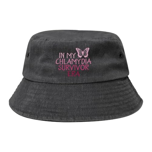 Qauirfe in My Chlamydia Survivor Era Fashion Cowboy Denim Fisherman Hat Outdoor Fishing Cap Sun