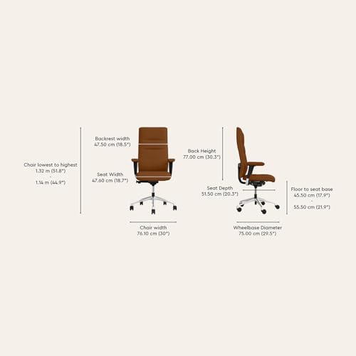 Image of Interio by Godrej La Sede Full Back Leather Executive Chair