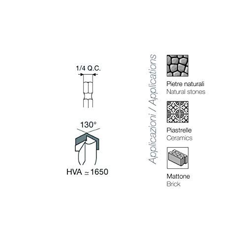 Krino 03105202 Spitzen Extreme für Keramik und Fliesen, Benützung A Drehzahl, Set von 4 Stück, Stahl, 5 bis 10 mm