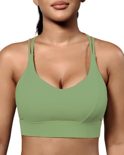 Image of Grace Form Sports Bra for Women Strappy Medium Support Push Up Padded Sports Bra for Running Workout Bra Yoga Bra