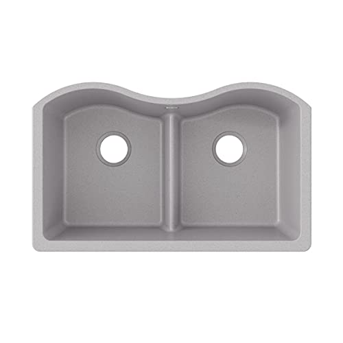 Elkay Quartz Classic ELGULB3322GS0 Greystone Equal Double Bowl Undermount Sink with Aqua Divide Elkay Quartz Classic ELGULB3322GS0 Greystone Equal Double Bowl Undermount Sink with Aqua Divide