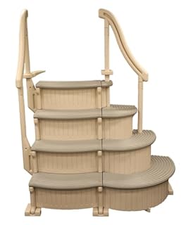 Confer Plastics Curve CCX-AG Drop in Above Ground Pool Step with Grey Treads - Base Step with Add-On