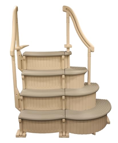 Confer Plastics Curve CCX-AG Drop in Above Ground Pool Step with Grey...