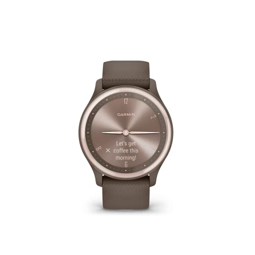 Image of Garmin vivomove Sport, Hybrid Smartwatch, Health and Wellness Features, Touchscreen, Cocoa
