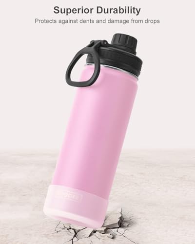 Image of KOODEE 26 oz Water Bottle Stainless Steel Double Wall Vacuum Insulated Sports Bottle with Leakproof Spout Lid (Pink)
