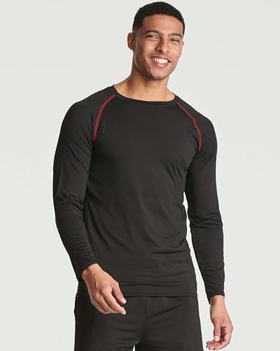 Image of Real Essentials 4 Pack: Men's Compression Long-Sleeve T-Shirt Athletic Cold Weather Baselayer (Available in Big & Tall)