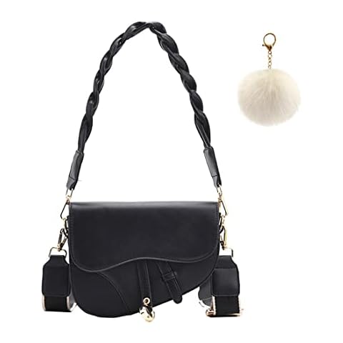 Women Clutch Bag,90s Retro Saddle Bag with Zipper,Small Shoulder Bags for Women,Vintage Hobo Handbag,Purse Classic Clutch Handbag for Everyday,Shoping,Party,Black Cover