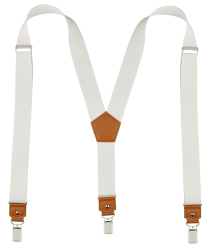 Image of Suspenders for Men Y Back Adjustable Elastic with Strong Clips 47 Inches