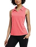 COOrun Women's Golf Polo Shirts Plus Size Sleeveless Tennis Golf Shirt V Neck Athletic Polo Tank...