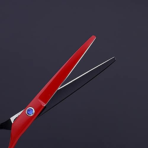 Hair Cutting Scissors, 6inch Professional Japan 440c red&black hair scissors haircut thinning barber makeup cutting shears hairdresser scissors