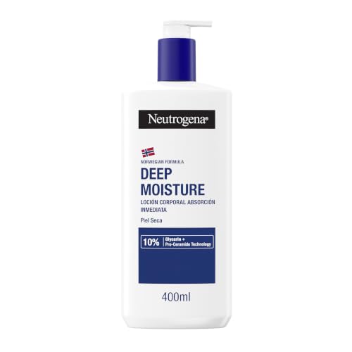 Neutrogena Loción Corporal Hidratación Profunda Fórmula Noruega para piel seca (400 ml), crema hidratante corporal con tecnología Pro-Ceramida y Glicerina