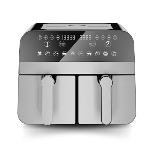 Comfy Nest, Cnafd45ns, Freidora De Aire Caliente, Air Fryer, Doble Cesta Digital 2400w 9l Acero Inoxidable, Cocción Sana Y Rápida, Ideal Para Sus Comidas Familiares, Tamaño 9l, Color Plata Comfy Nest, Cnafd45ns, Freidora De Aire Caliente, Air Fryer, Doble Cesta Digital 2400w 9l Acero Inoxidable, Cocción Sana Y Rápida, Ideal Para Sus Comidas Familiares, Tamaño 9l, Color Plata