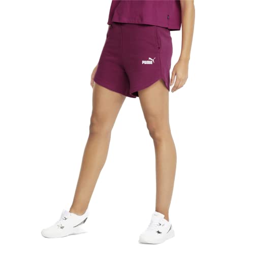 Image of Puma Women's ESS High Waist Shorts | Comfortable Cotton-Blend High Waist Knitted Shorts for Women | Ribbed Waistband | Ideal for Gym, Travel & Everyday Wear