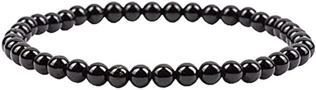 YONKU 10mm Black Agate Beaded Yoga Chakra Bracelets For Women, Men, and Teens - Round Beads 7" Beaded Yoga Chakra Bracelet YO-BRACE-6724