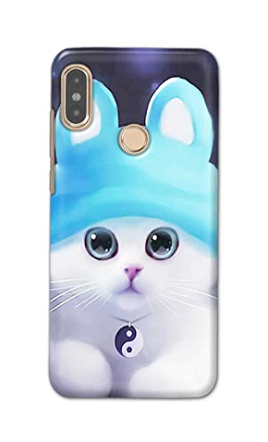 Image of Chinese Cutie Kitten Cat Big Eyes Lovely Girl Ears Hard Back Case Cover for Redmi Note 5 Pro Back Cover -(J5) VNS2221