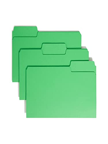 Smead Supertab File Folder, Oversized 1/3-Cut Tab, Letter Size, Green, 100 Per Box (11985) #TOP19