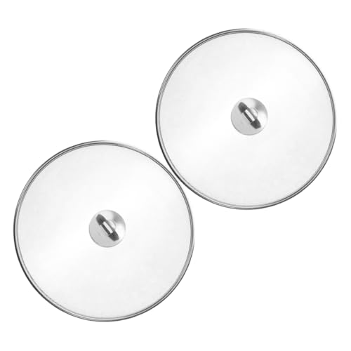 PRETYZOOM 2pcs Oil Splashing Cover Stainless Steel Grease Splatter Screen with Heat Resistant Handle Versatile Frying Cooking Tool for Safe and Clean Kitchen Use