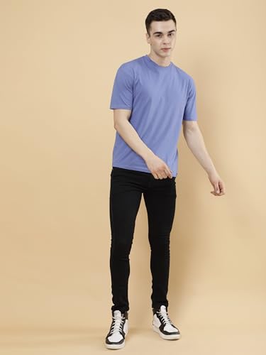 Image of POCKMAN Oversized Fit Mens Round Neck Cotton Blend Half Sleeve Plain T-Shirts.