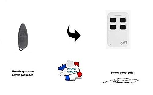 Sommer 4022 TX02 434 2 remplacée par la Télécommande Carty R Multi fréquence de 280 à 868 MHz pour Code Fixe et Rolling Code - pour Portail Porte de Garage