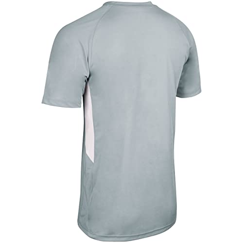 CHAMPRO Camiseta de beisebol xadrez, GG, prata, branco