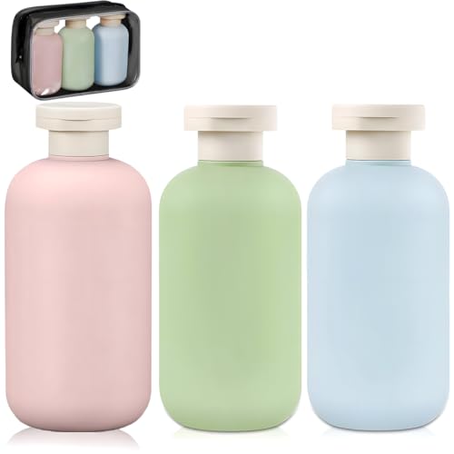 Suevut 6 PCS 200ml Travel Bottles, Squeeze Travel Containers, Leakproof Refillable Travel Bottles, Plastic Bottles with Bag, for Toiletries, Travel, Business