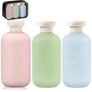 6 PCS 200ml Travel Bottles, Squeeze Travel Containers, Leakproof Refillable Travel Bottles, Plastic Bottles with Bag, for Toiletries, Travel, Business