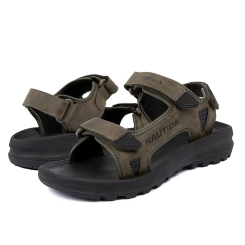 Image of Nautica Men's Athletic Sport Sandals - Adjustable Strap, Comfortable Open-Toe Hiking & Walking Sandals with Cushioned Sole