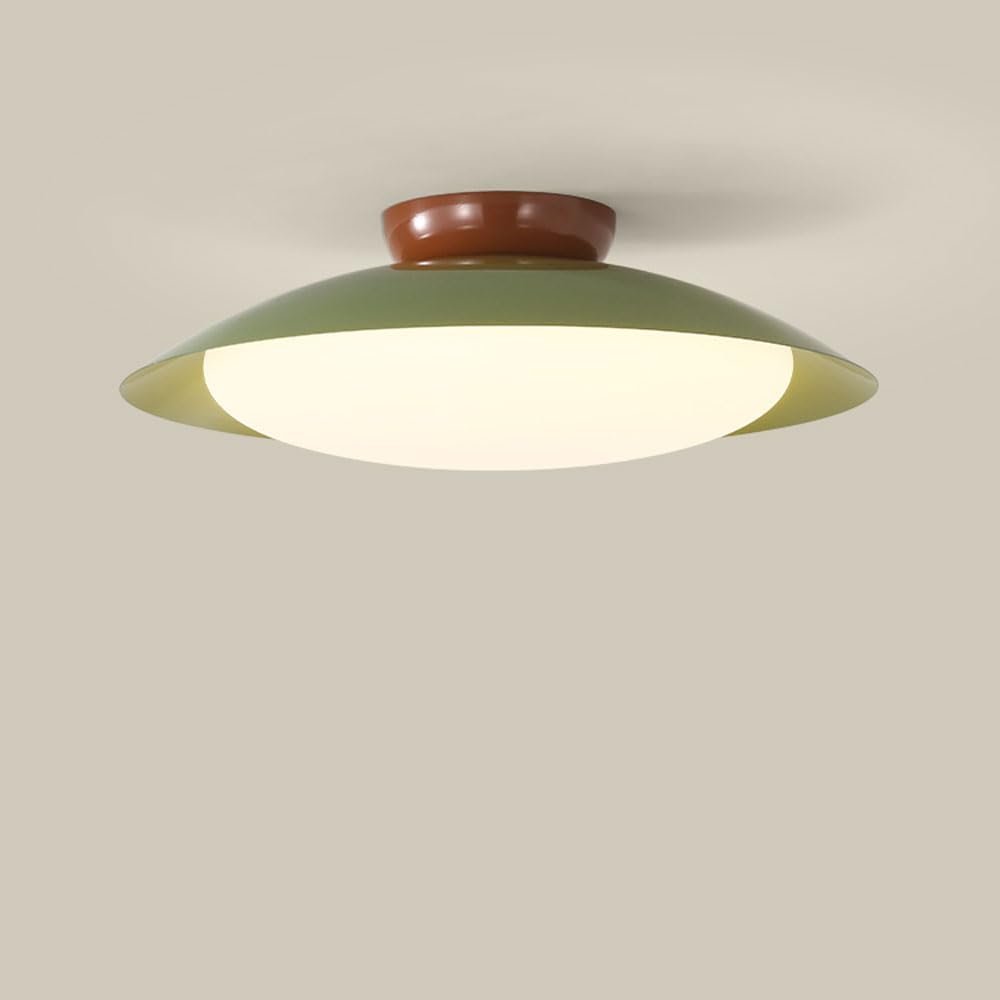 RXPVUXE 17.7 Inch LED Semi Flush Mount Ceiling Light Fixture, 48W Pendant Kitchen Light Fixtures, 3000K/4000K/6000K Adjustable, Green Ceiling Light for Bathroom, Hallway, Living Room, Bedroom
