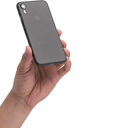 Image of ExpressB Compatible iPhone XR Case 6.1 Inch (2018) Ultra-Thin Hard Cover Slim Fit [0.35mm] Thinnest Protect Bumper for iPhone XR [ Semi-Transparent ] Lightweight - Semi-Transparent Black
