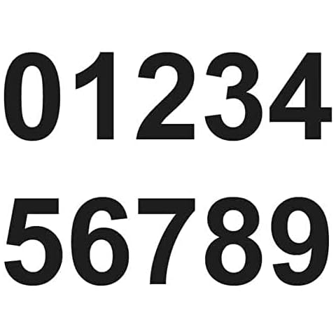 4 x Set of Black 0-9 Numbers - Removable Self Adhesive Waterproof Durable Vinyl Stickers - Cut to The Sticker Shape - Size 20mm Cover