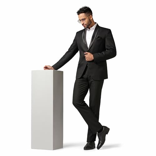 Image of TAHVO Men Blazer Lycra Fabric Slim Fit Single Breasted Blazer