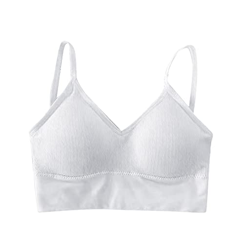 Bralette de encaje para mujer, brasier de yoga para mujer, tops deportivos, camiseta de fitness, ropa interior de uso diario, copa de algodón, balconette debajo del vestido de camiseta, blanco, Altoa