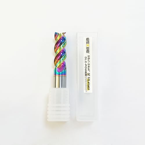 Image of Tools DLC Series Carbide Square End Mill, Diamond-Like Coating, End Mill for Aluminum, Copper, Magnesium Alloys, High Silicon Aluminum, Composite Materials,3 Flute,5 /8 Shank (0.625(5 /8) inch, 1pcs)