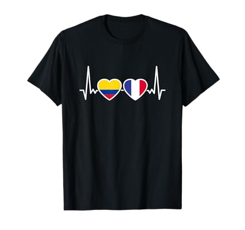Colombie France Battement De Coeur Drapeau Colombien T-Shirt
