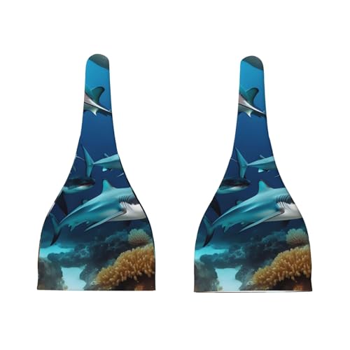 Newborn Baby Hat, Submarine Shark Coral Print Soft Top Knot Beanie Cap, Cute Baby Headwear for 0-6 Months3