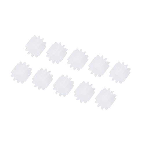 QUARKZMAN 10 Dientes Eléctricos Modelos Dentados Ruedas Engranajes Plástico x 10uds para Robot Piezas Bricolaje Motor, [Blanco]