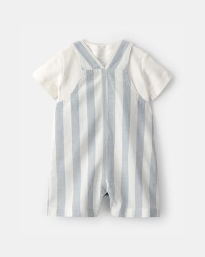 Image of Carter's Baby Boy 2-Piece Boat Striped Overall Set