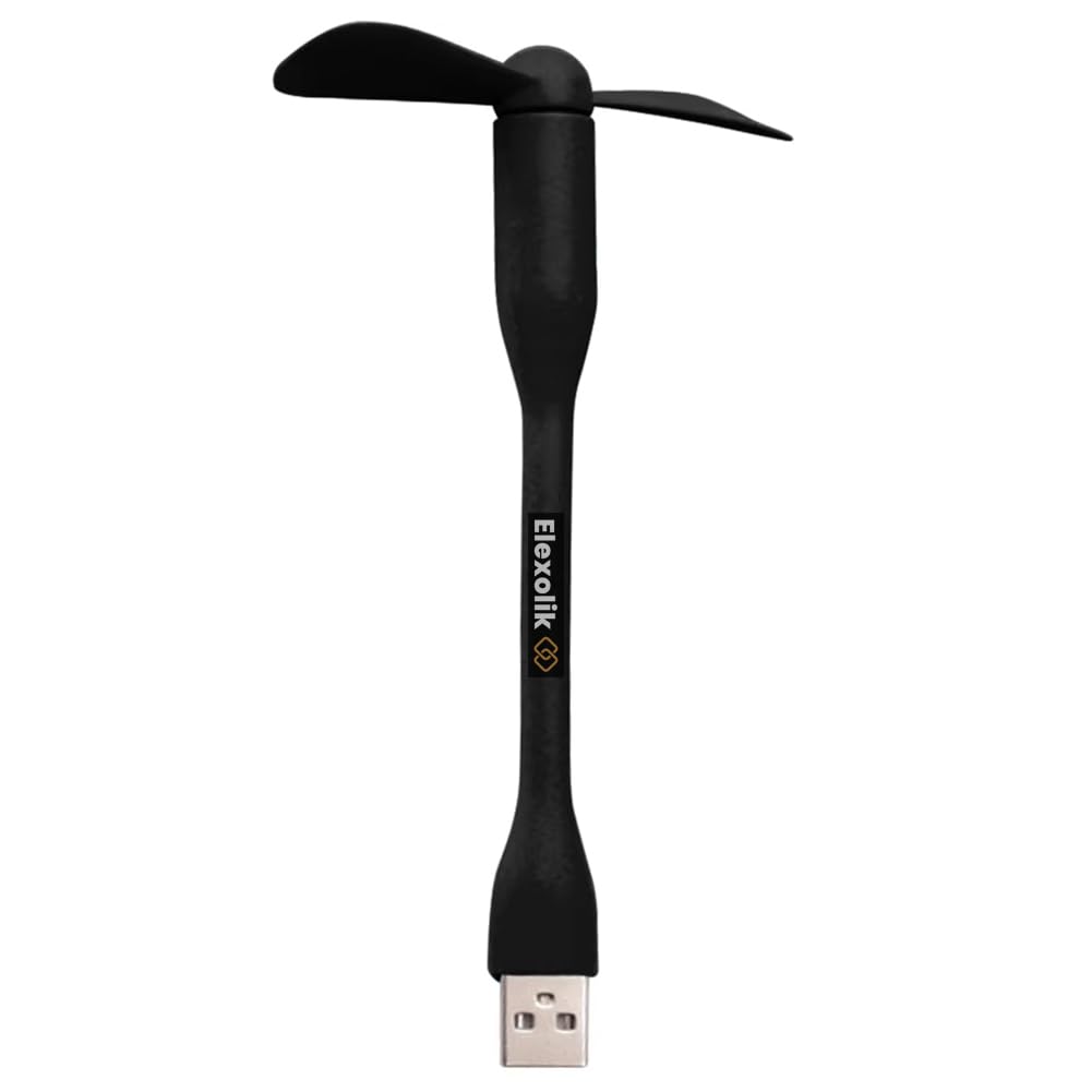 Elexolik Portable Mini Fan with Direct USB Plugin Laptop, Powerbank, Charger | Silicon TPE Fan Blade with Flexible Body for Kids, Adults Indoor & Outdoor Uses Travel, Library (1Pc, Color May Vary)-image-40