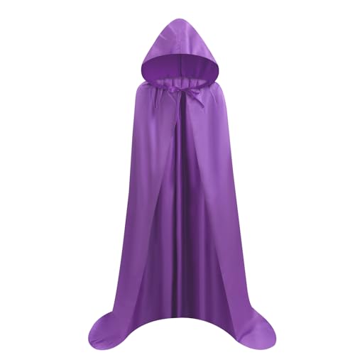 Proumhang Cape à capuchon Violet Déguisement Adulte Costume Halloween Carnaval Noël S