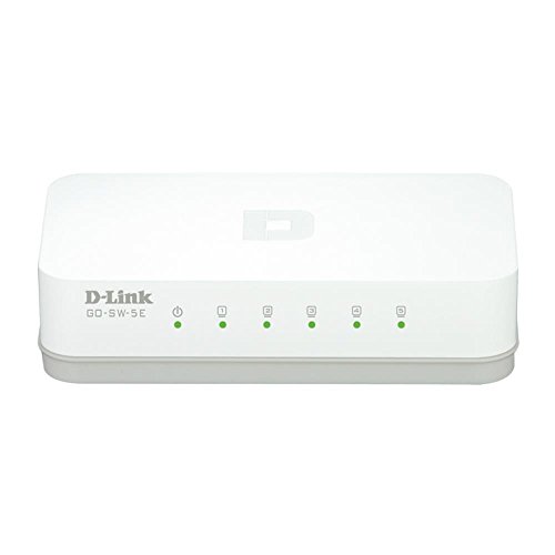 D-Link GO-SW-5E Switch Desktop, 5 Porte RJ45 Fast Ethernet 10/100Mbps, Plug & Play, Plastica