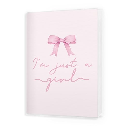Image of I'm Just a Girl Photo Album 4x6, Coquette Pink Bow 18 Pockets Small Picture Memory Book Photo Album Keepsake for Graduation Wedding Anniversary Travel Vacation
