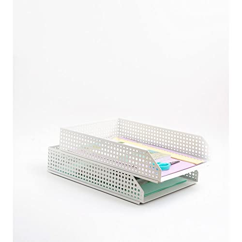 Oikos - Porta Documentos Empilhável de Metal para Mesa Ofício