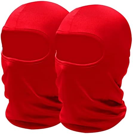 SHEVERCH 2 Pack Red Ski Mask Sun Protection Lightweight Shiesty Mask Balaclava Face Mask Men Women Motorcycling