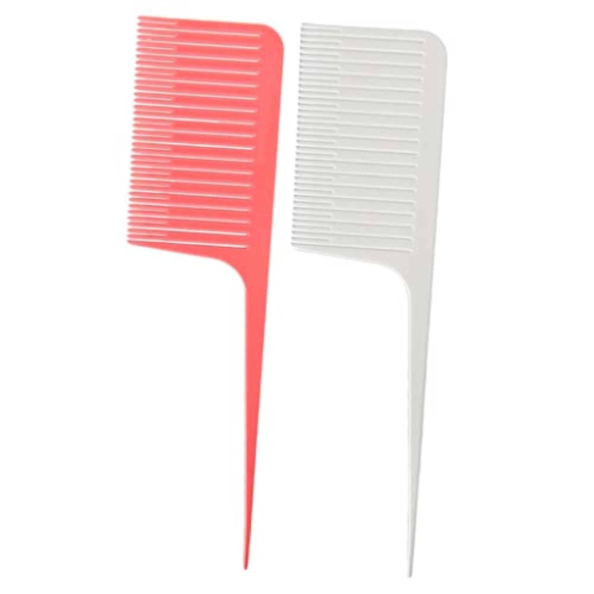 2X Professional Weaving Highlighting Foiling Hair Coloring Comb Pink & White