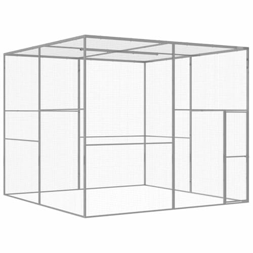 vidaXL Katzenkäfig 3x3x2,5m Verzinkter Stahl Katzengehege Haustierkäfig Käfig