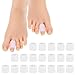 20 Pcs Pinky Toe Protector Toe Covers with Thread Gel Silicone Foot Toe Protector Sleeves Blisters Caps for Protect Rubbing Sports Waterproof Women Men 1 × 0.6 Inches(White)